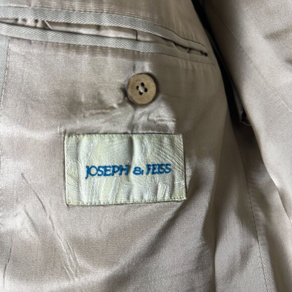 Joseph & Feiss Silk Blazer Sport Coat Men 42L Tan Classic Formal Business Prep - Picture 7 of 16